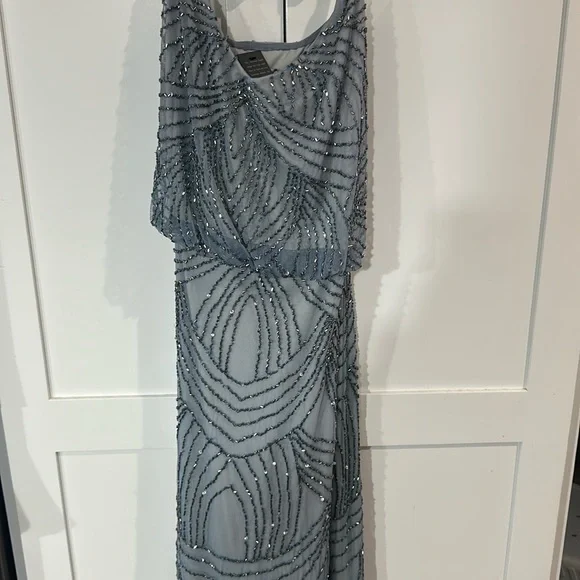 beaded dress white lotus Lara Style 29114 Art Deco Beaded Gown main image 0